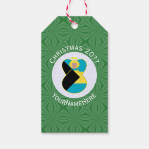 Personalisierte bahamaische Engel-Weihnachtsflagge Geschenkanhänger
