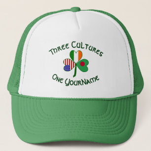 Personalisierte Bahamas Irland USA Shamrock-Flagge Truckerkappe