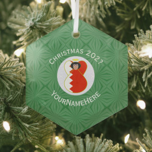 Personalisierte bahrainische Engel-Weihnachtsflagg Ornament Aus Glas