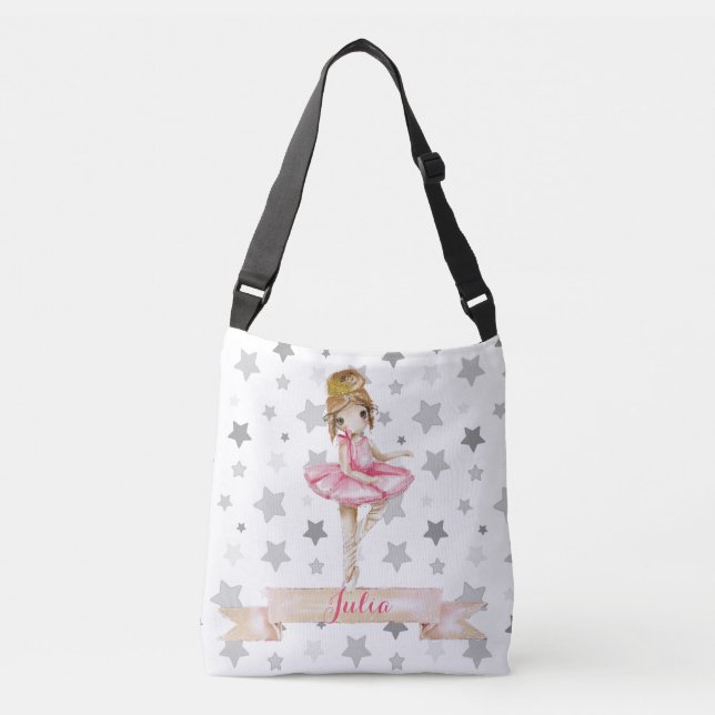 Personalisierte Ballerina - Balletttasche Tragetaschen Mit Langen Trägern (Vorderseite)