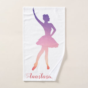 Personalisierte Ballerina im modernen geometrische Handtuch