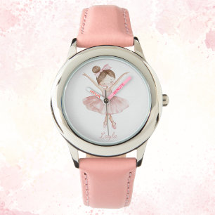 Personalisierte Ballerina-Kinderbetreuung Armbanduhr