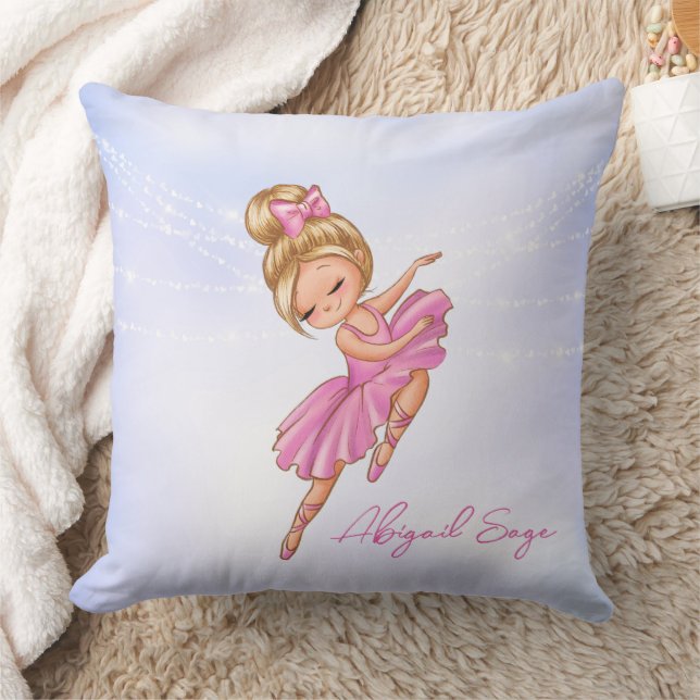 Personalisierte Ballerina Rosa, Lila Hübsches Ball Kissen (Decke)