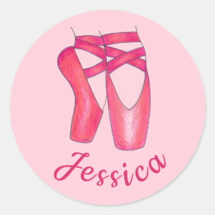 Personalisierte Ballerina Tanz Ballet Runder Aufkleber