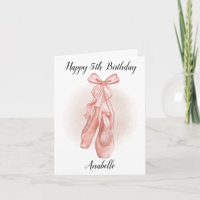 personalisierte Ballettkarte zum 5. Geburtstag Karte (Vorderseite)