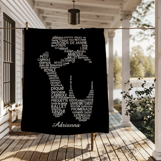 Personalisierte Ballettschuh-Typografie  Fleecedecke (Von Creator hochgeladen)
