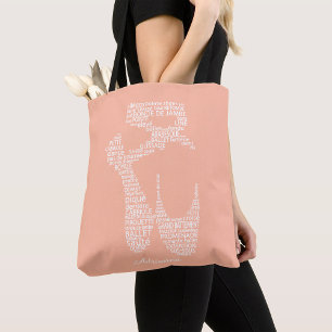 Personalisierte Ballettschuh-Typografie Tasche