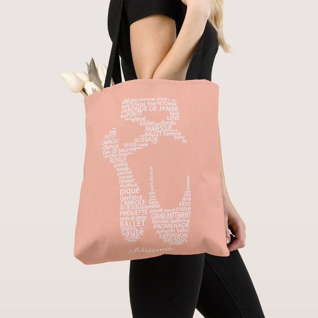 Personalisierte Ballettschuh-Typografie  Tasche (Von Creator hochgeladen)