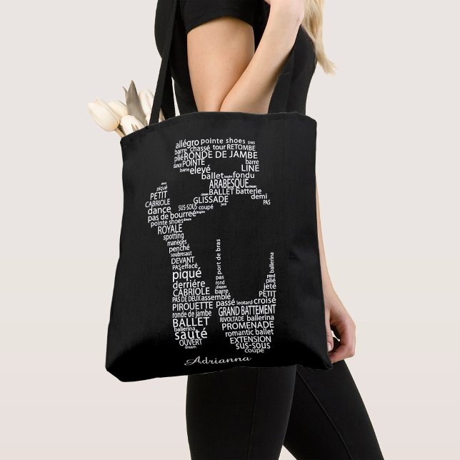 Personalisierte Ballettschuh-Typografie  Tasche (Von Creator hochgeladen)