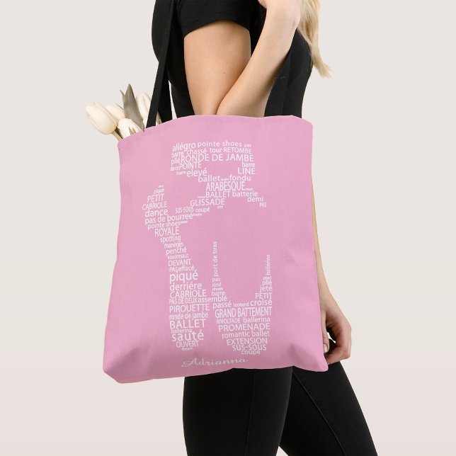 Personalisierte Ballettschuh-Typografie  Tasche (Von Creator hochgeladen)