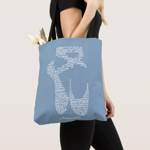 Personalisierte Ballettschuh-Typografie  Tasche