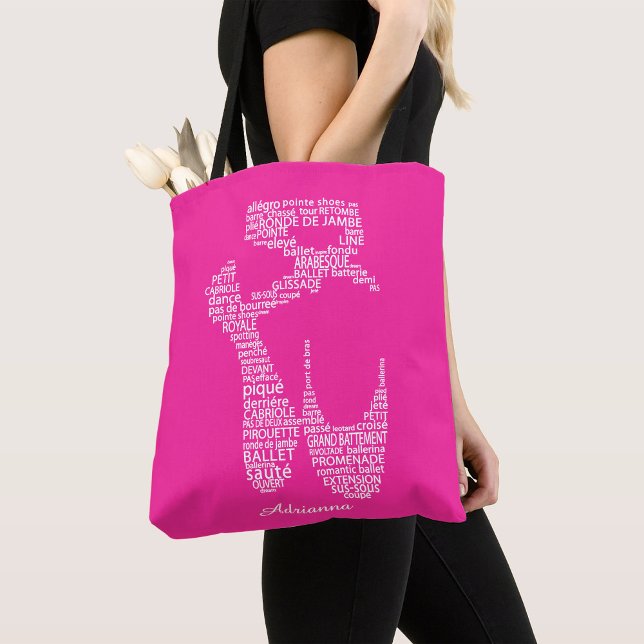 Personalisierte Ballettschuh-Typografie  Tasche (Von Creator hochgeladen)