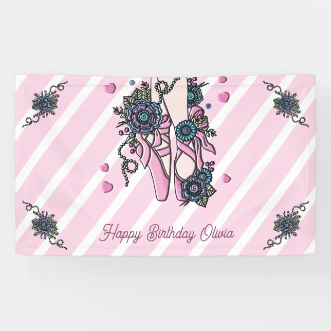 Personalisierte Ballettschuhe Banner (Horizontal)