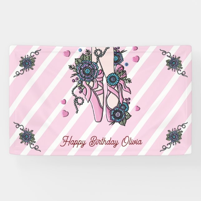 Personalisierte Ballettschuhe Banner (Horizontal)