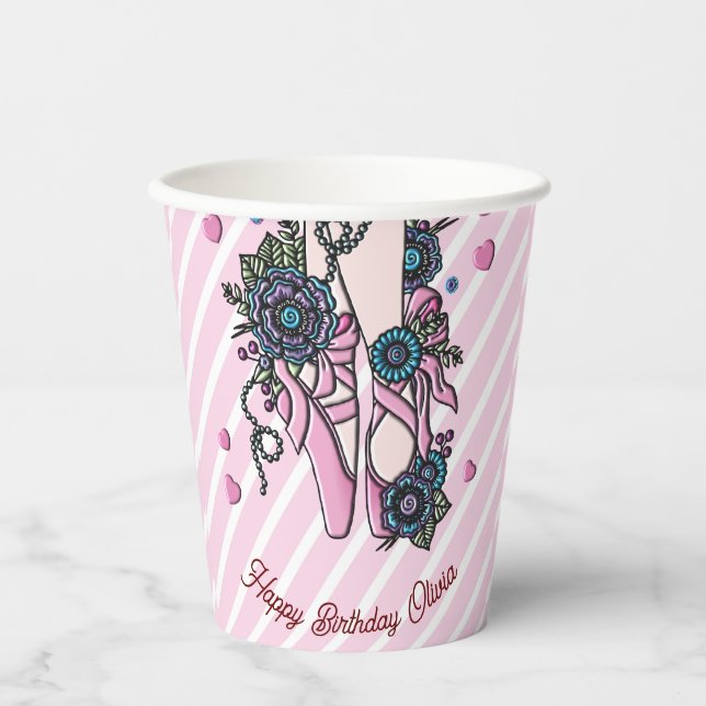 Personalisierte Ballettschuhe Pappbecher (Vorderseite)