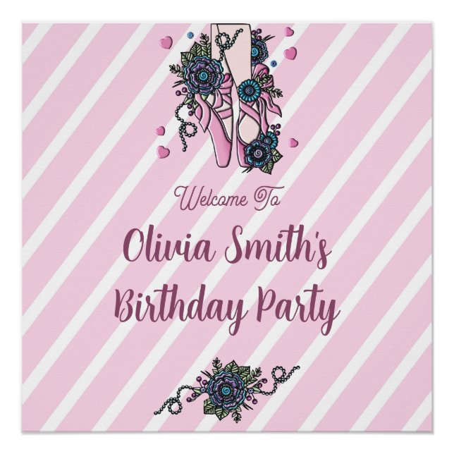 Personalisierte Ballettschuhe Poster (Vorderseite)