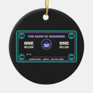 Personalisierte Bank von Oma Witzgeschenk-Schein Keramik Ornament