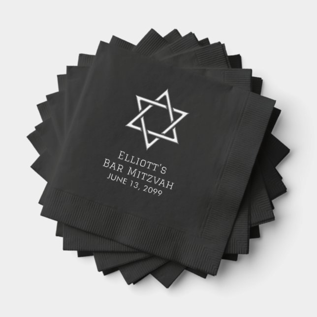 Personalisierte Bar Mitzvah Cocktail Napkins Servietten Mit Folie (Insitu (Gestapelt))