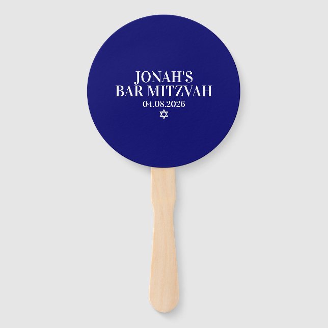 Personalisierte Bar Mitzvah Hand Fans Fächer (Vorderseite)