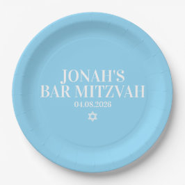 Personalisierte Bar Mitzvah Papierplatte Pappteller