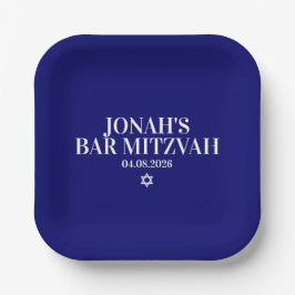 Personalisierte Bar Mitzvah Papierplatte Pappteller