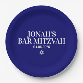 Personalisierte Bar Mitzvah Papierplatte Pappteller