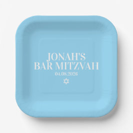 Personalisierte Bar Mitzvah Papierplatte Pappteller
