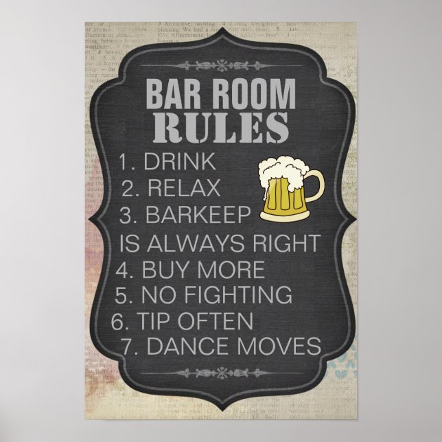 Personalisierte Bar Poster (Vorne)