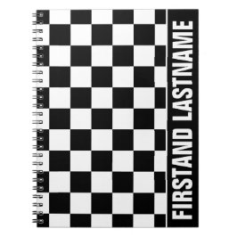 Personalisierte Bar schwarz Checked Notizblock