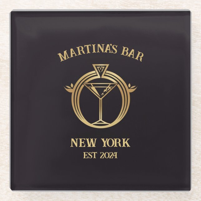 Personalisierte Bar Signieren Bar Untersetzer mit  (Vorderseite)