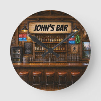Personalisierte Bar-Uhr Runde Wanduhr