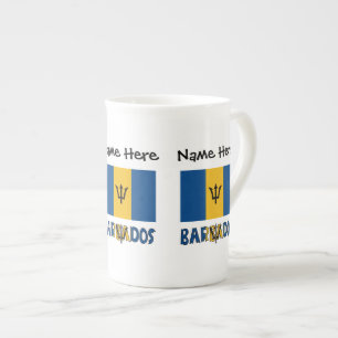 Personalisierte Barbados-Barbaren-Flagge  Prozellantasse