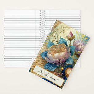 Personalisierte Barockblumen Notizbuch