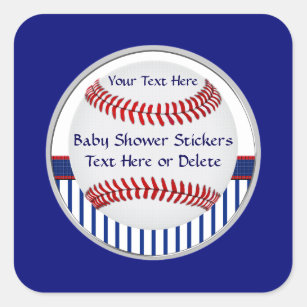 Personalisierte Baseball-Baby-Duschen-Aufkleber Quadratischer Aufkleber