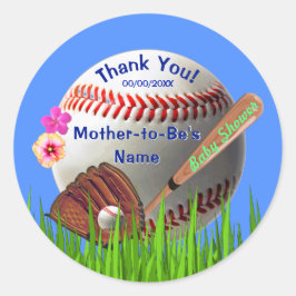 Personalisierte Baseball-Babyaufkleber, Junge Runder Aufkleber