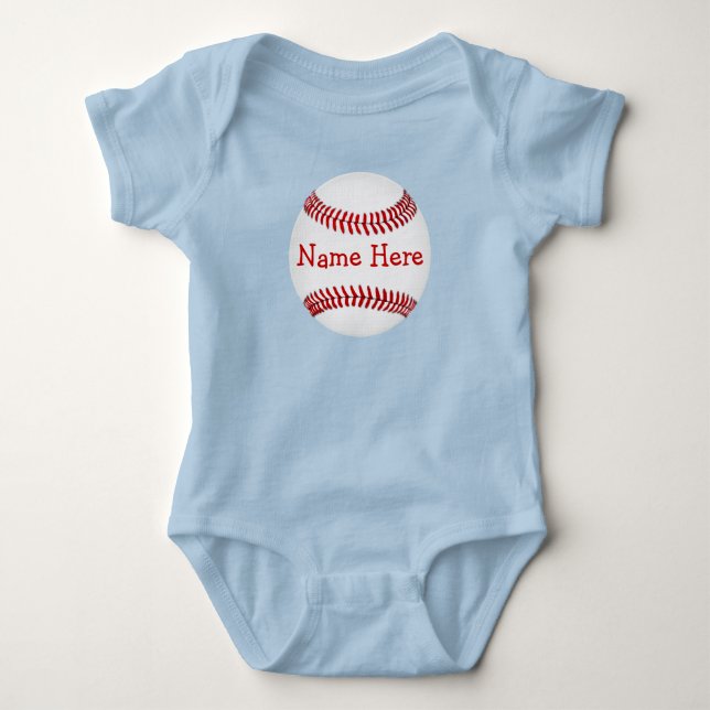 Personalisierte Baseball-Babyduschen Baby Strampler (Vorderseite)