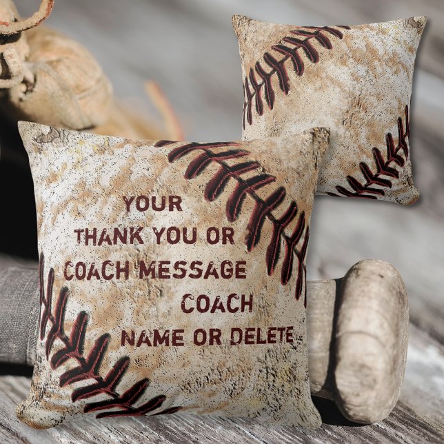 Personalisierte Baseball-Coach-Geschenke, Baseball Kissen (Baseball Coach Appreciation Gifts. Best end of the baseball season gifts. Baseball Coach gift ideas.)