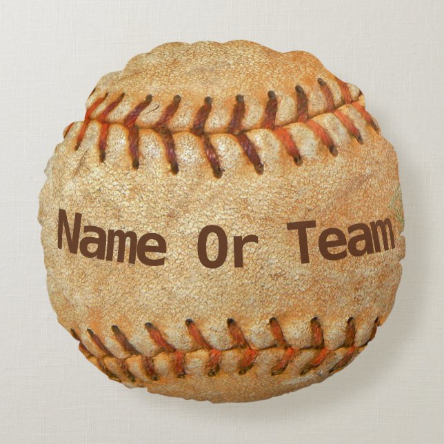 Personalisierte Baseball-DIY-Teamnummer Rundes Kissen (Vorderseite)