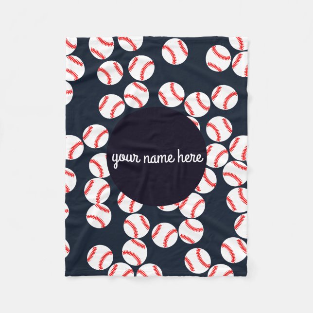 Personalisierte Baseball-Fleece-Decke Fleecedecke (Vorderseite)
