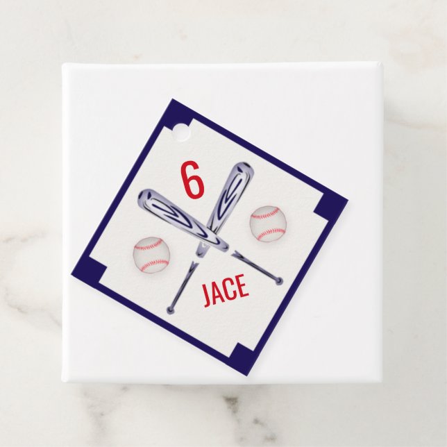 Personalisierte Baseball-Gastgeschenk-Tags Geschenkanhänger (Beispiel)