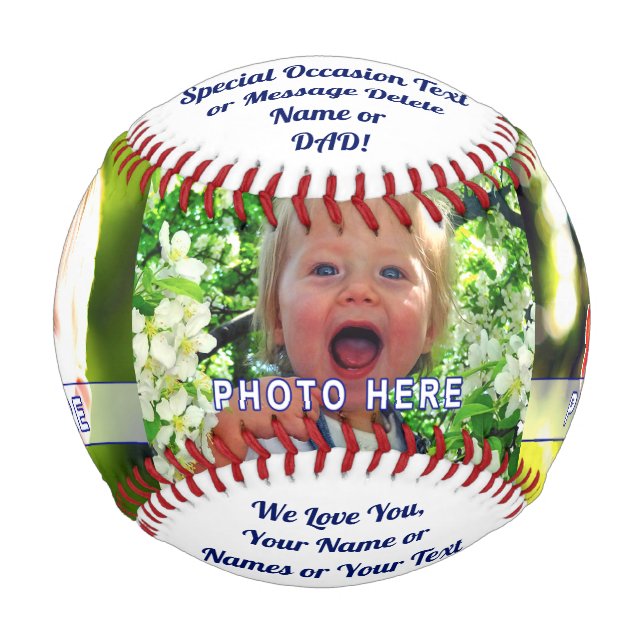 Personalisierte Baseball-Geschenke für den Vater,  Baseball (Vorderseite)