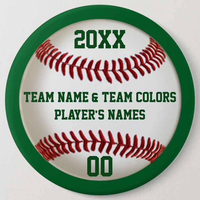 Personalisierte Baseball-MassenButtone, Farben und Button (Vorderseite)