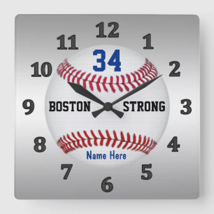 Personalisierte Baseball-Uhren, Jersey-ZAHL u. Quadratische Wanduhr