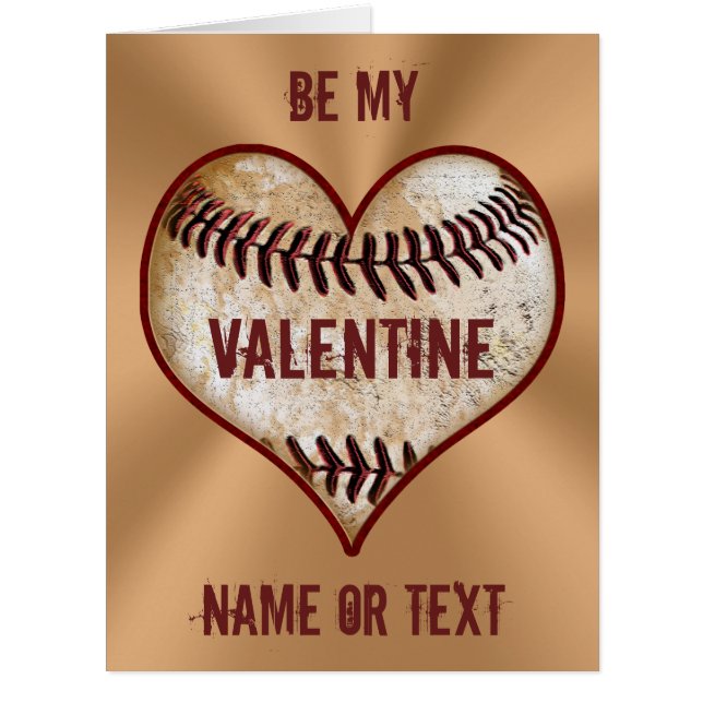 Personalisierte Baseball Valentinkarten für ihn (Vorderseite)
