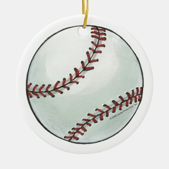 Personalisierte Baseball-Verzierung Keramikornament (Vorne)