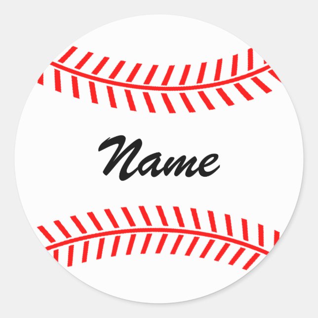 Personalisierte Baseballaufkleber | Name Runder Aufkleber (Vorderseite)