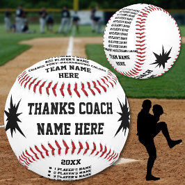 Personalisierte Baseballs mit Coach, Spielernamen