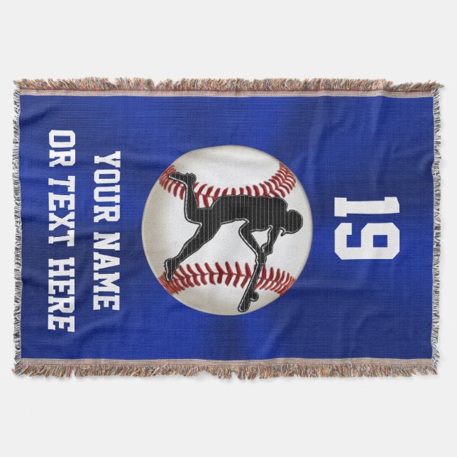 Personalisierte Baseballthrow-Decke für Jungen Decke (Vorderseite)