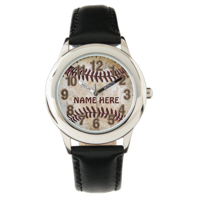 Personalisierte Baseballuhren für Kinder Armbanduhr (Vorderseite)