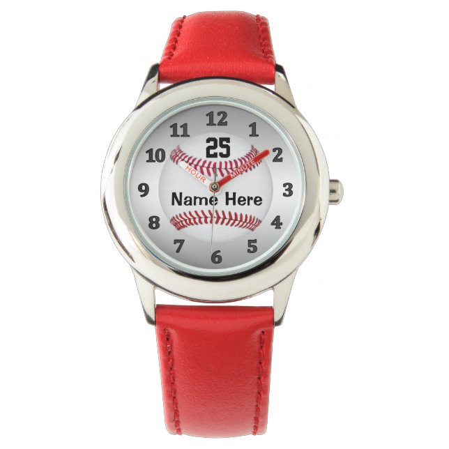 Personalisierte Baseballuhren für Kinder Armbanduhr (Vorderseite)